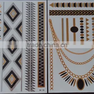 New OEM Custom Arabic Tattoo Flash /metallic Temporary Tattoo thumbnail-3