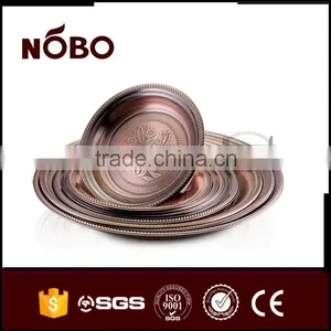 Copper Color Arabi Metal Serving Tray thumbnail-1