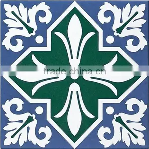 New Product-fashionabe Blue Wall Decoration Flower Porcelain Tile /spanised Tile 20*20cm thumbnail-1