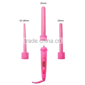 Interchangeable Hair Curling Iron With 3 Different Sizes Barrells thumbnail-2