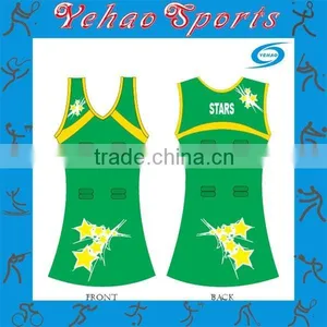 Green and Yellow Color Netball A-line Dress Design for Sale thumbnail-1