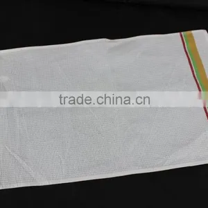 China Factory Wholesale White Kitchen Tea Towels With Stripe Border thumbnail-4