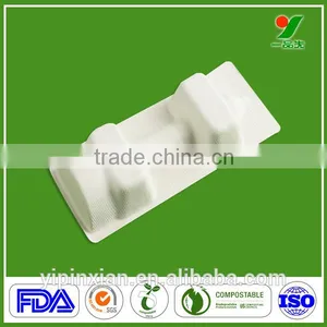 Wholesale 90days Biodegradable OEM Bagasse Packing Molded Pulp Buffering Packaging Gaming Glasses Tray for Electronic Components thumbnail-3