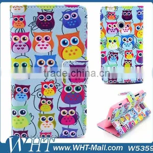 2014 New Products China Supplier OWL Purse PU Printing Wallet Leather Flip Case Stand Booklet Cover Shell For Nokia Lumia 520 thumbnail-1