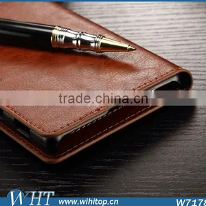 New Products Crazy Horse Skin Leather Wallet Case for Sony Xperia Z5 thumbnail-3