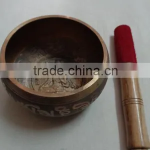 Antique Brass Tibetan Singing Bowls From India thumbnail-1