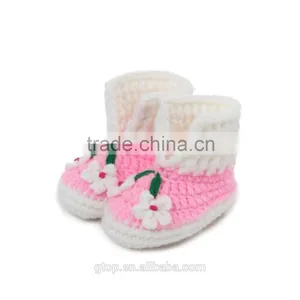 Baby Handmade Crochet Boots Shoes Supplier for 1-10 Months Old B-0016 thumbnail-1