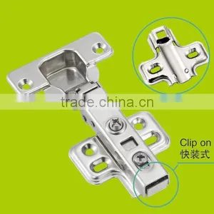 Stainless Steel Half-overlay 35mm Kitchen Cabinet Soft Close Hydraulic Hinge (clip On)HH1612 thumbnail-2