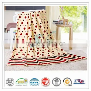 Super Soft Bedding Set 100% Polyester Circle Dot Strip Printed Coral Fleece for Hospital Home Hotel Velvet Blanket thumbnail-1