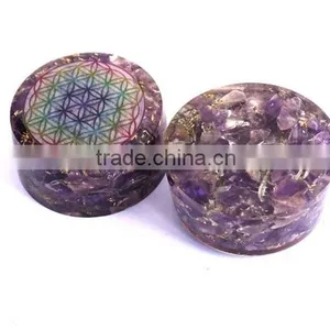 Amethyst Chakra Flower Of Life Orgonite Energy Tower Buster thumbnail-3