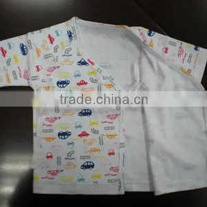 2016 High Quality Pure Cotton Interlock Kimono Shirts for New Born Baby thumbnail-4