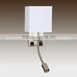 UL ETL Listed Bedroom Wall Lamp Hotel Reading Light With Outlet And On/Off Switch W20156 thumbnail-1
