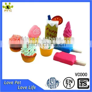 Various Ice Cream /cup Cake Shape Vinyl Pet Toy,promotional Gift thumbnail-1