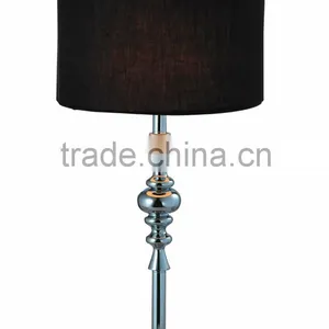 Popular Bedside Crystal Table Light Based on Stainless Steel in Chrome With Black Shade thumbnail-2