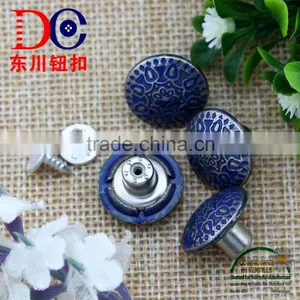 Fashion Design Custom Round Zinc Alloy Metal Jeans Button for Jean Garment thumbnail-3