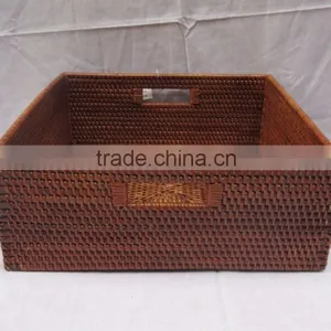 Very Nice and High Quality Full Rattan Basket 2016 With Brown Color thumbnail-2