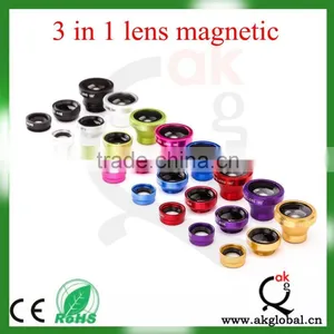 Smartphone Lens Clip on 3 In1 Lens 0.67x Wide Angle Lens+10x Macro Lens+180 Fisheye Lens thumbnail-1