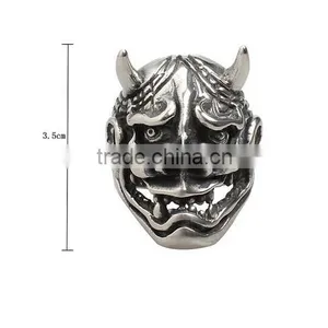 New Cool Punk Man's Titanium Steel GENUINE Quality Black Skull Ring Size thumbnail-3