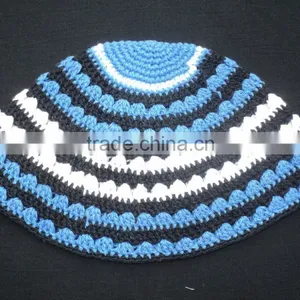 Jewish Kippah Hat Yamaka Hat Skull Cap / 100% Cotton Hand-made Muslim Caps thumbnail-1