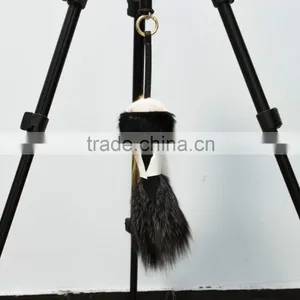 Hot Selling Owl Leather Keychain Fur Pompoms Keychain thumbnail-6