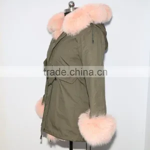 PK31 Winter New Style Parka Coat With Raccoon Fur Trim thumbnail-3