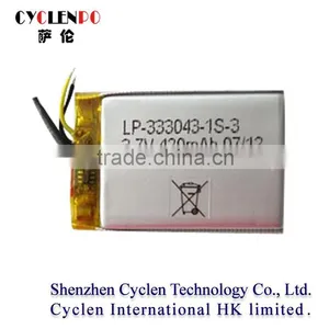 Safety 333043 Cyclenpo Lipo Battery China Made Lithium Polymer Battery 3.7v 420mah Battery thumbnail-1