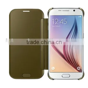 2016 Hot Selling Window View Electroplating Mirror pc pu Flip Case Cover for Samsung Galaxy S7/s7 Edge thumbnail-6