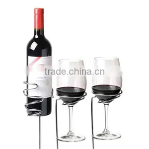 New Design Stainless Steel Beach Picnic Wine Bottle and Glass Stakes thumbnail-1