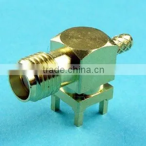 Right Angle SMA Connector Jack for Pcb Through-hole and Cable Crimping (antenna Use) thumbnail-1