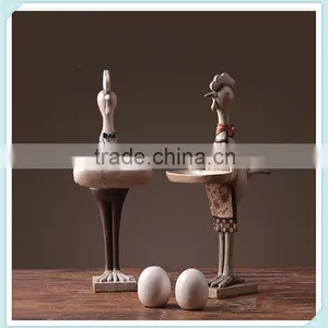 Resin Chicken Ornament Sculpture Chicken in Door Decorative Statue for Home Decoration thumbnail-1