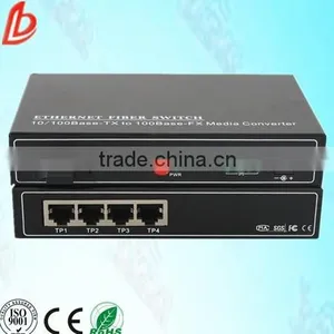 High Quality Ethernet Fiber Optical Transceiver 100m 1SFP Port 4 RJ45 Port Fiber Optic Media Converter thumbnail-1