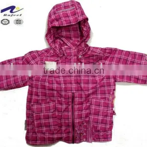 Red Grid Kids Nylon Jackets thumbnail-1