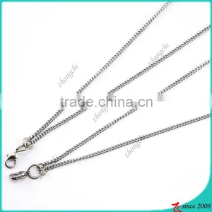 Silver Flat Chain Necklace For Floating Locket Pendant Jewelry (FN16040964) thumbnail-1