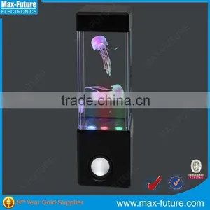 Mini Aquarium Colorful LED Dancing Water Speaker With Jellyfish Swiming in the Tank F-1218 J thumbnail-5