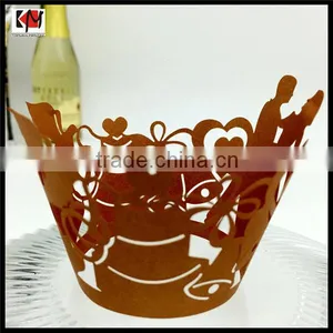 Wedding Favor Cupcake Lace Laser Cut Cupcake Wrapper thumbnail-2