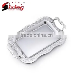 New Decoration Stainless Steel Square Tray/Stainless Steel Dinner Tray thumbnail-3