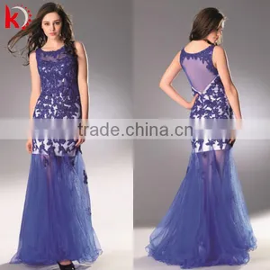 Elegant Beautiful Embroidery Transparent Back Design Elegant Evening Summer Dresses thumbnail-1