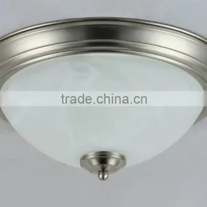 LED 15" Circles Flush Mount Ceiling Brushed Nickel Fixture With Glass Shade 3*E26 UL,CE, ETL,ROHOS. thumbnail-1