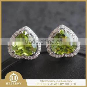 Heart Shape Crystal Gemstone Earring With Semi-precious Gemstone for VIP Gift thumbnail-1