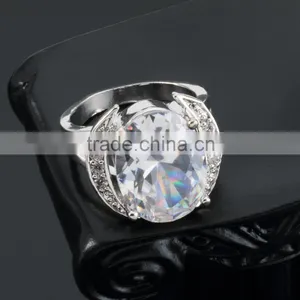 Sparkling Big White Cubic Zircon Ring 18k Gold Plated Jewelry for Wedding Party Size#6,7,8 thumbnail-4