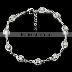 Classical 18k White Gold Plated Bracelet Musical Note Jewelry Inlaid Precious Gemstone for Party thumbnail-5