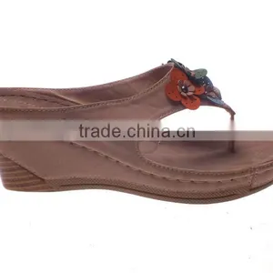 Ladies Sandal Slippers Mark-thread Soft Sole Wedge Heel Flip Flop thumbnail-1