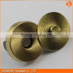 18mm Brushed Bronze Bag Snap Magnetic Snap Button in Brass and Iron Material thumbnail-1
