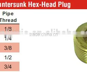 PF219 Countersunk Hex-Head Plug,Pipe Fitting,Brass Fitting, Control Valve thumbnail-5