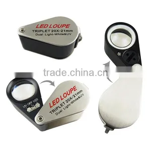 20X Jeweler Loupe Magnifier + LED & UV Light 21mm Lens Jewel Identifier Tool thumbnail-3