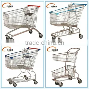 Four Wheels Trolley for Supermarket With Kid Seat thumbnail-2