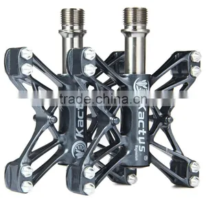 2PCS Kactus Mountain Bike MTB Flat Pedals Magnesium Titanium Axle CNC 3 Bearings Footrest BMX Ultra-light Pedal KTPD - 13T thumbnail-2