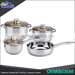 High Quality Stainless Cooking Pot Kitchen 7pcs Cookware Sets Surgical Steel Cookware thumbnail-1