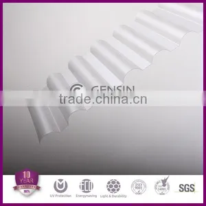 0.8mm Thickness Frosted Polycarbonate Corrugated Roofing Panel Polycarbonate Wave Sheet PC Skylight Sheet UV Coating 1032mm thumbnail-3