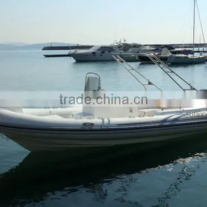 CE Certificated 25ft Fiberglass Hull Inflatable Yacht thumbnail-4